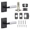 Sure-Loc Hardware Sure-Loc Hardware Levanto Passage Rosette, Flat Black, Smooth Grip in Polished Chrome LV101 FBL GRIP-SM 26 - alternate 3